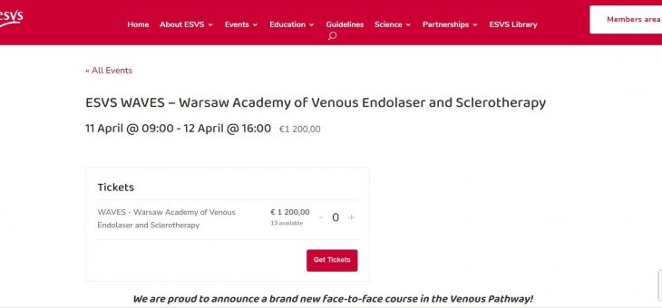 ESVS WAVES – Warsaw Academy of Venous Endolaser and Sclerotherapy – ESVS